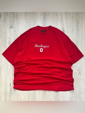 Vintage Ohio State Buckeyes Spell Out T Shirt Mens XL Embroidered Logo Y2K Tee